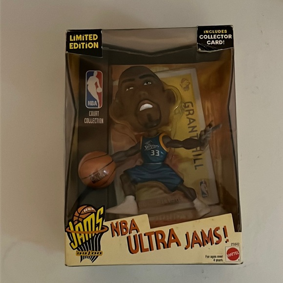 1999 NBA ULTRA JAMS! DETROIT PISTONS GRANT HILL  LIMITED Heads Up Bobblehead - Picture 5 of 8